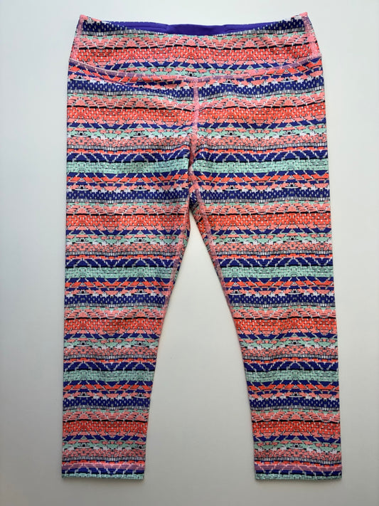 Ivivva Leggings - Multicolor Geometric Print Capri | size 12
