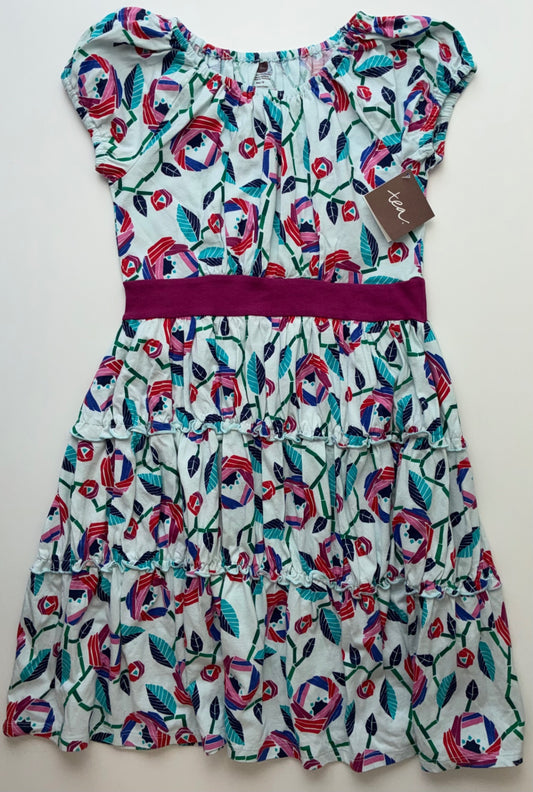 Tea Dress - Blue Geometric Floral | size 10