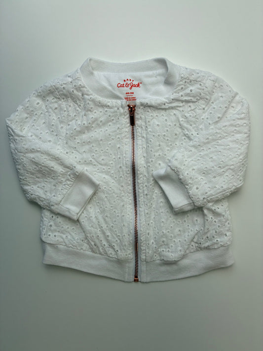 Cat & Jack Jacket - White Eyelet Full Zip | size 6 - 9 Months