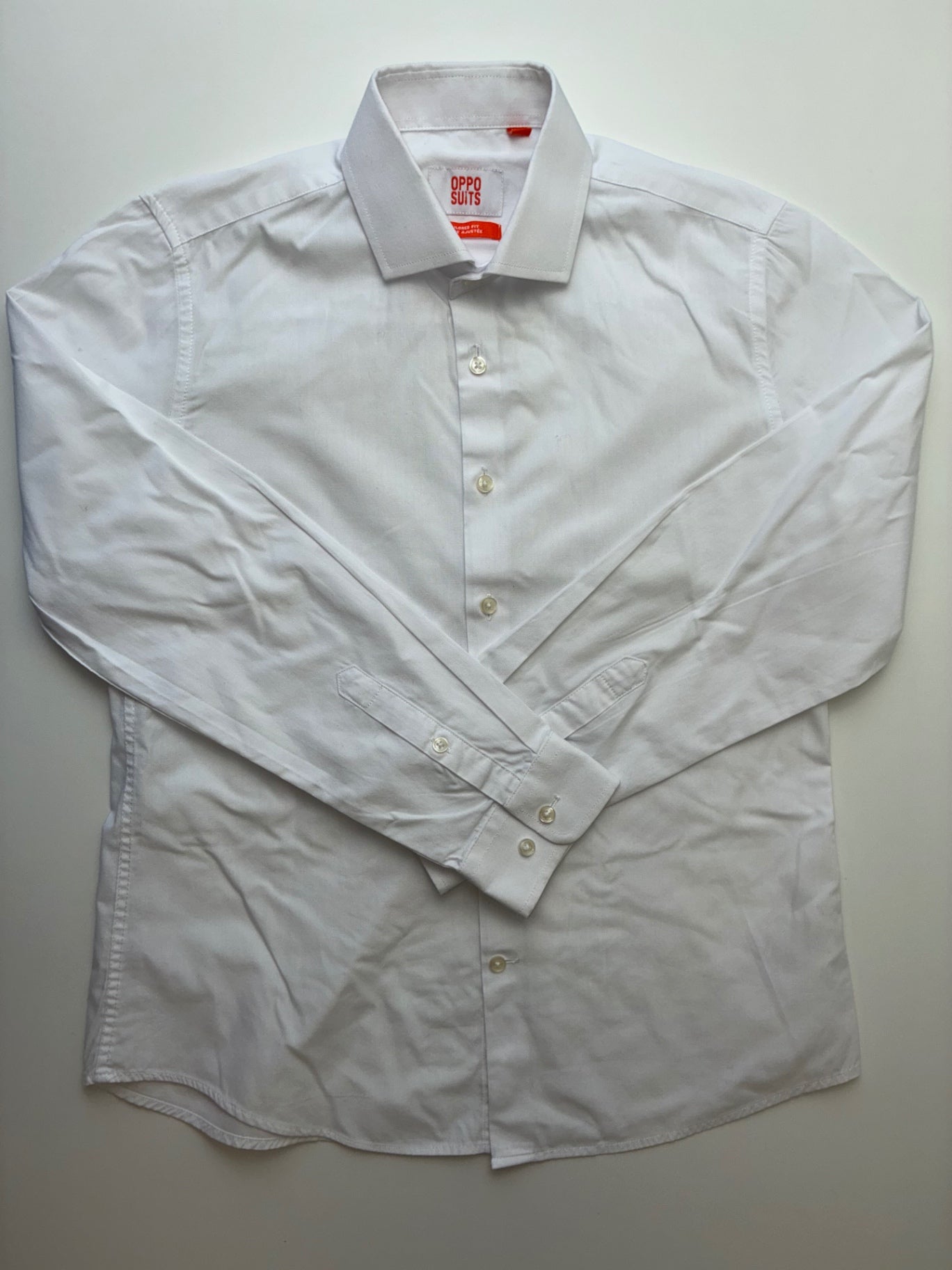 Opposuits Shirt - White Solid Button Up | size 14