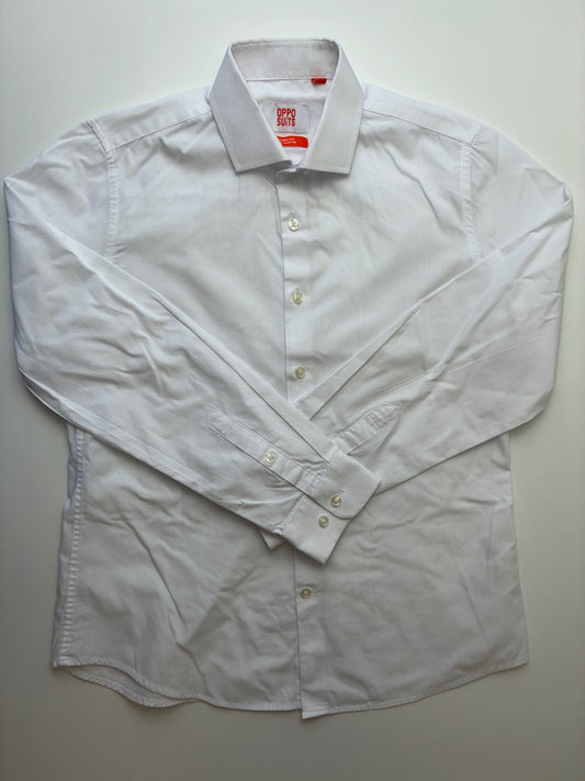 Opposuits Shirt - White Solid Button Up | size 14
