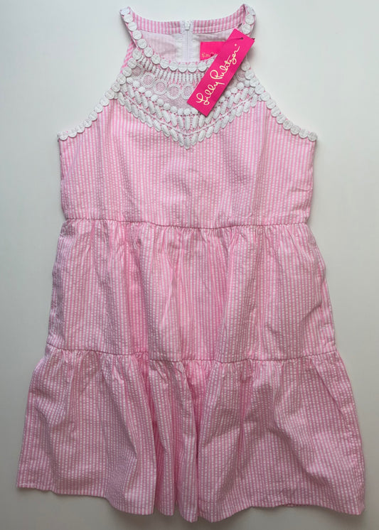 Lilly Pulitzer Dress - Pink Seersucker Sleeveless | size 12