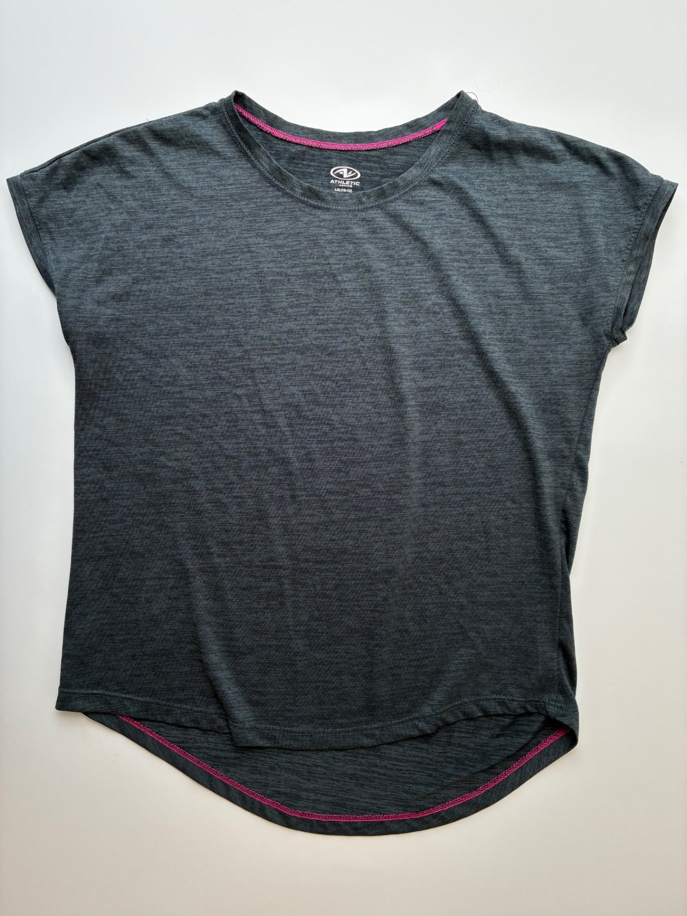 Athletic Works T-Shirt - Gray Heathered Cap Sleeve | size 10/12
