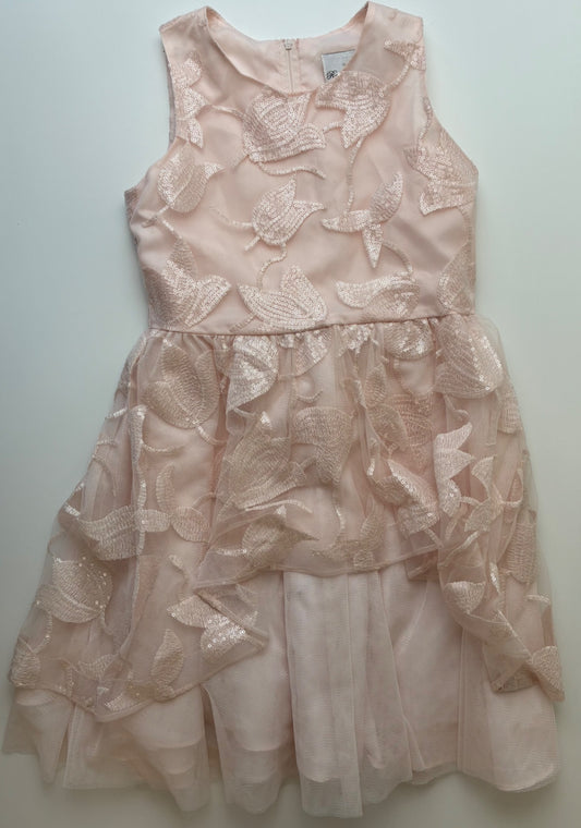 Rare Editions Dress - Pink Sequin Tulle High-Low Hem | size 12