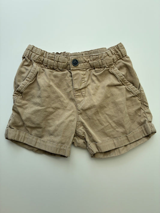 H&M Shorts - Tan 100% Cotton Elastic Waist | size 3T