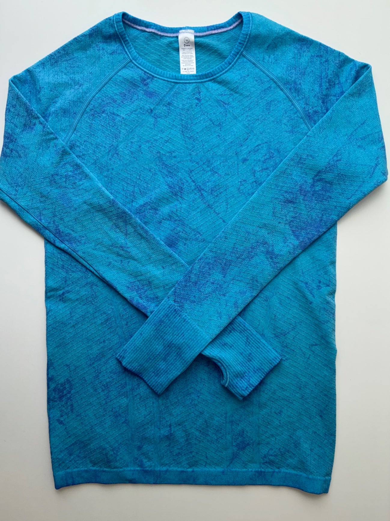 Ivivva Shirt - Blue Mottled + Textured | size 14