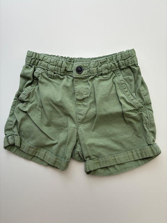 H&M Shorts - Green 100% Cotton Elastic Waist | size 3T