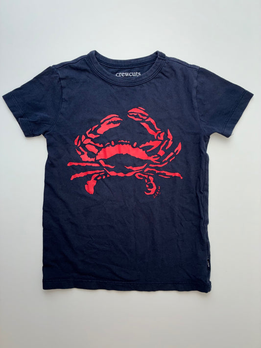 Crewcuts T-Shirt - Navy Blue Crab Short Sleeve | size 4T/5T