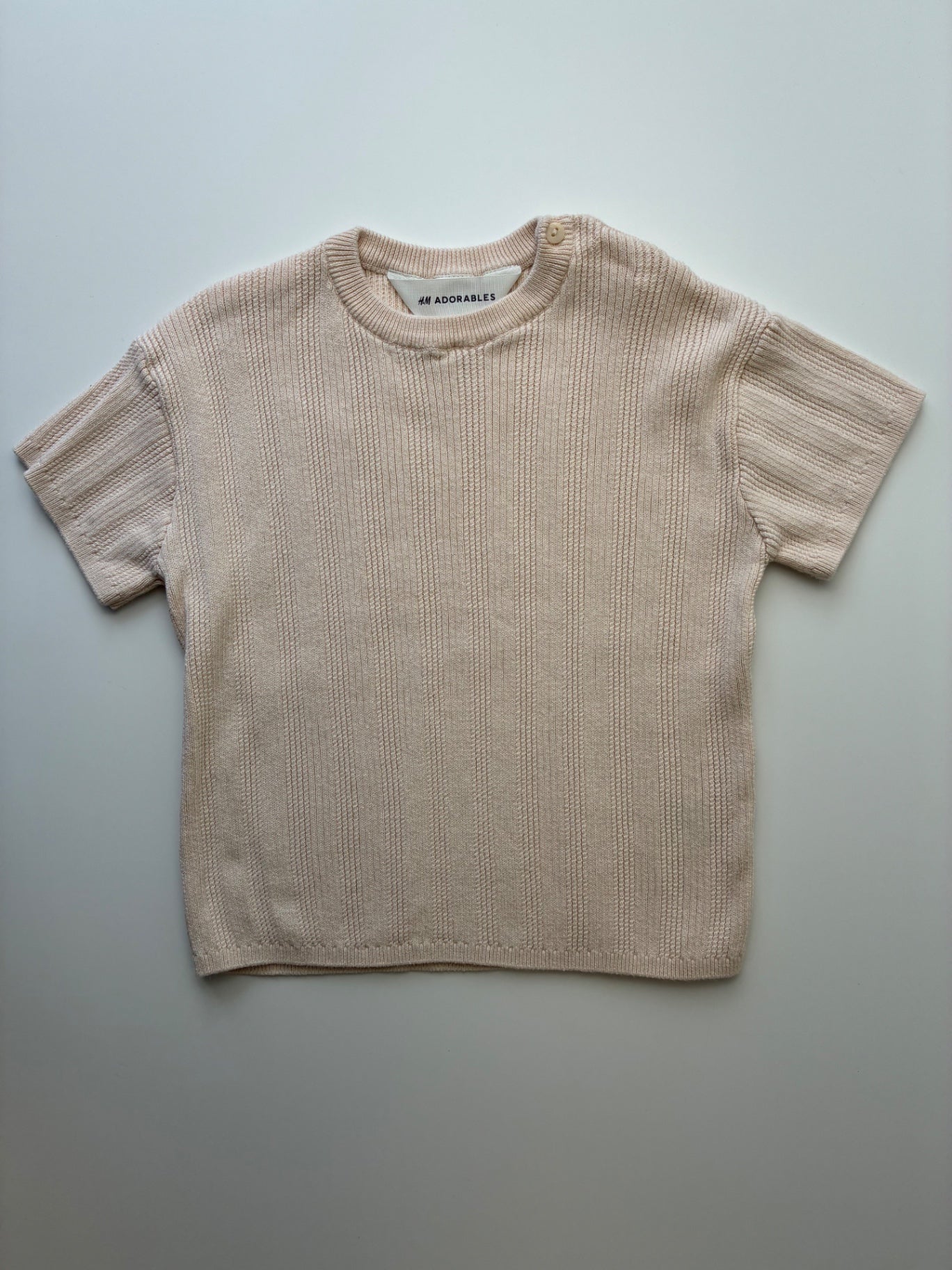 H&M Sweater - Cream Short Sleeve 100% Cotton | size 3T