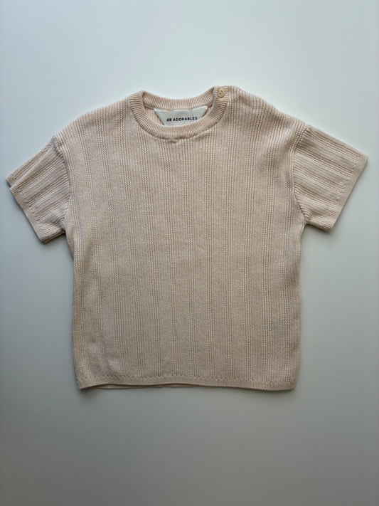 H&M Sweater - Cream Short Sleeve 100% Cotton | size 3T