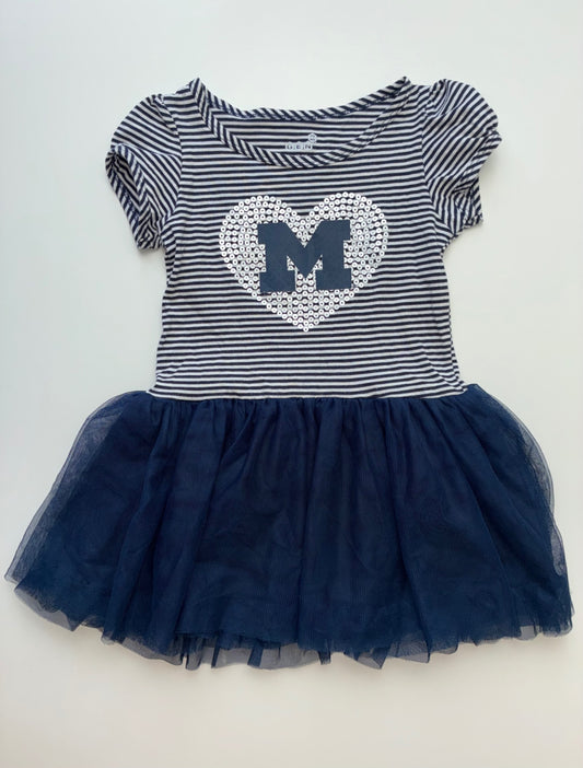 Gen 2 Dress - Navy Blue U of M Striped + Tulle | size 4T