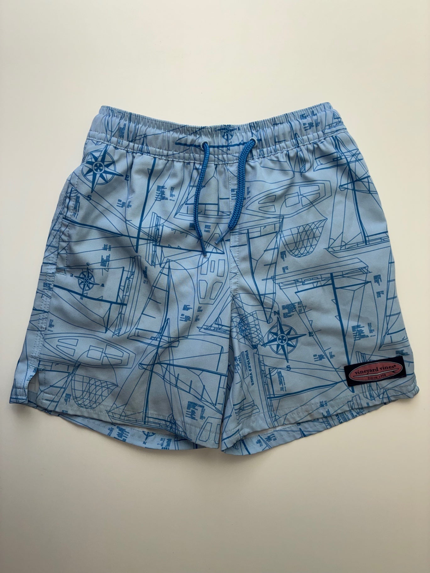 Vineyard Vines Swimsuit - Blue Sailboat Diagram Swim Trunks | size 5T