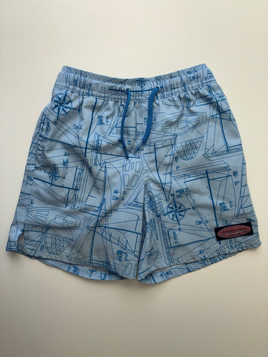 Vineyard Vines Swimsuit - Blue Sailboat Diagram Swim Trunks | size 5T