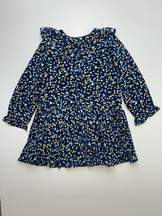 Mayoral Dress - Navy Blue Hearts + Glitter | size 2T