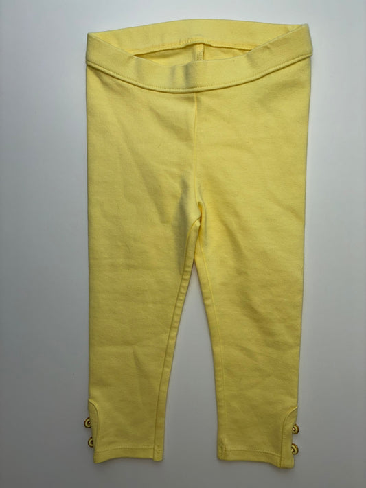 Janie and Jack Leggings - Yellow Button Ankle | size 12 - 18 Months