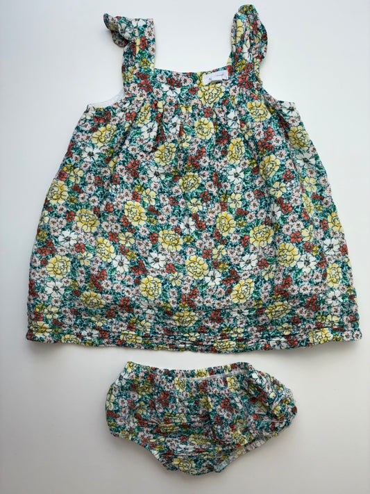 Angel Dear Dress - Multicolor Floral + Bloomers | size 18 - 24 Months