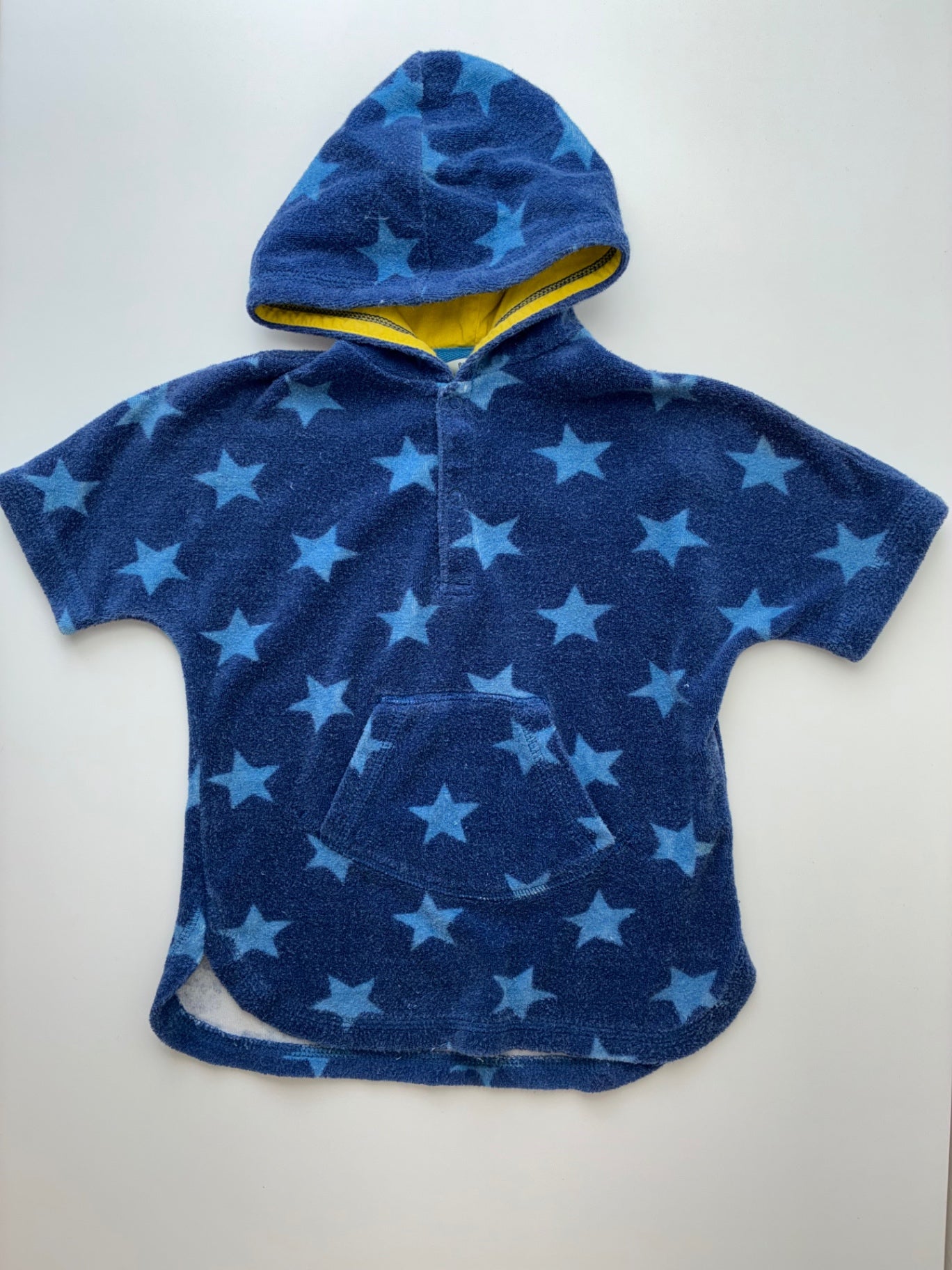 Baby Boden Cover Up - Blue Hooded Terry Stars | size 18 - 24 Months