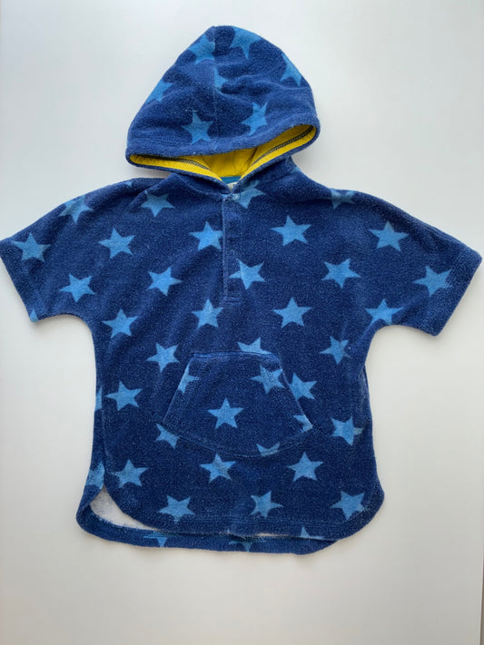 Baby Boden Cover Up - Blue Hooded Terry Stars | size 18 - 24 Months