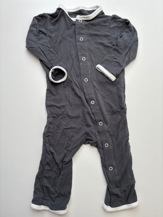 Kickee Pants Onesie - Gray Bunny on Back | size 3 - 6 Months