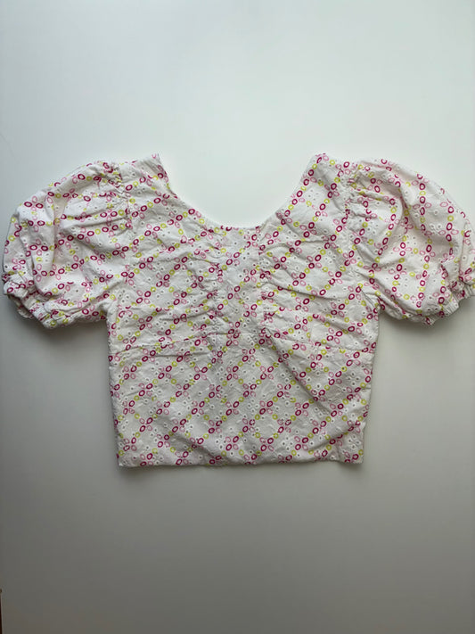 Habitual Shirt - White Eyelet Puff Sleeve | size 10