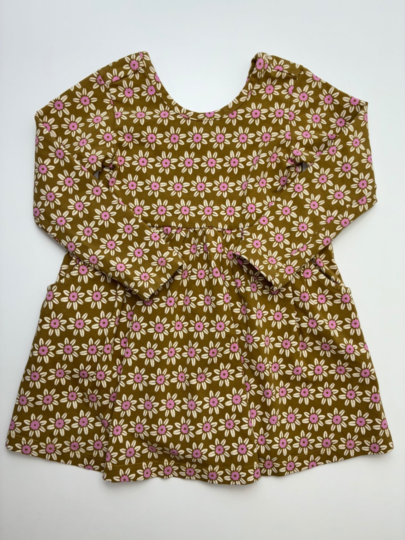 Hanna Andersson Dress - Brown Floral Long Sleeve | size 2T