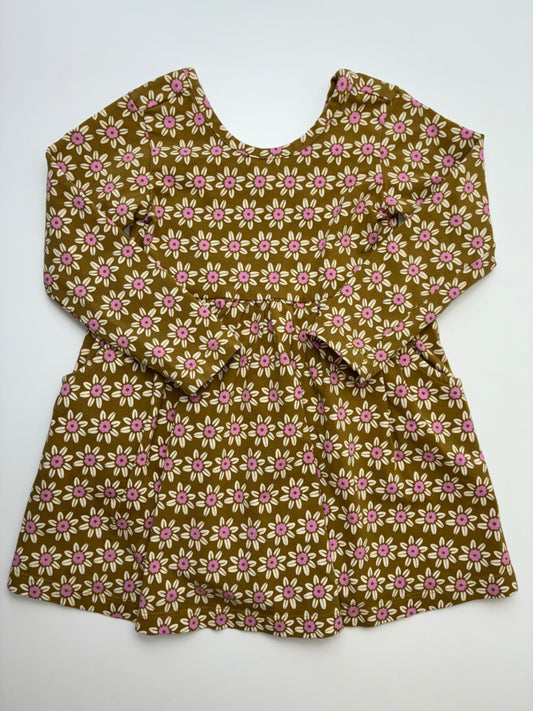 Hanna Andersson Dress - Brown Floral Long Sleeve | size 2T