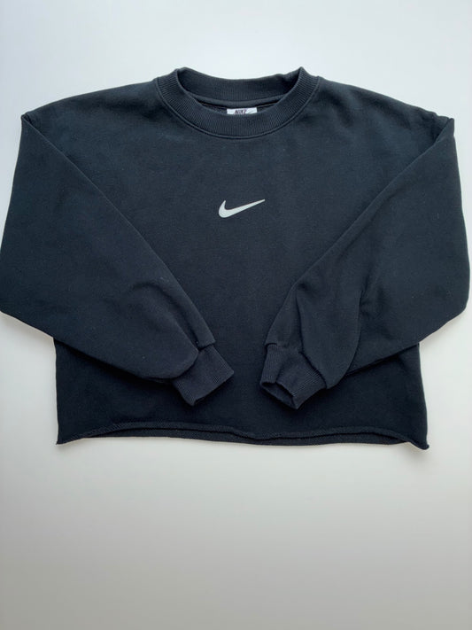 Nike Sweatshirt - Black Cropped Crewneck | size 8/9