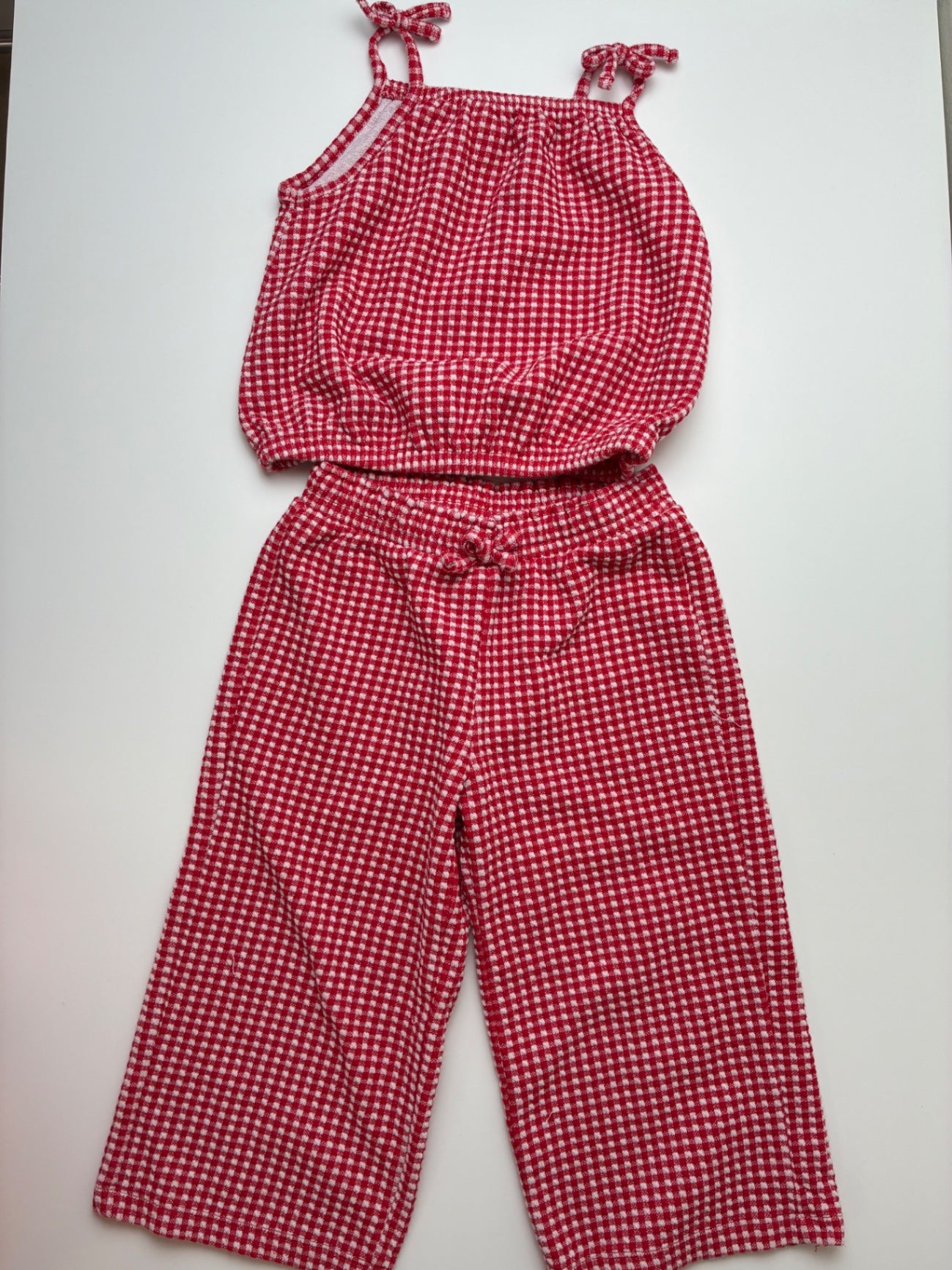 Old Navy 2 Piece Ensemble - Red Gingham Tank + Pants | size 3T