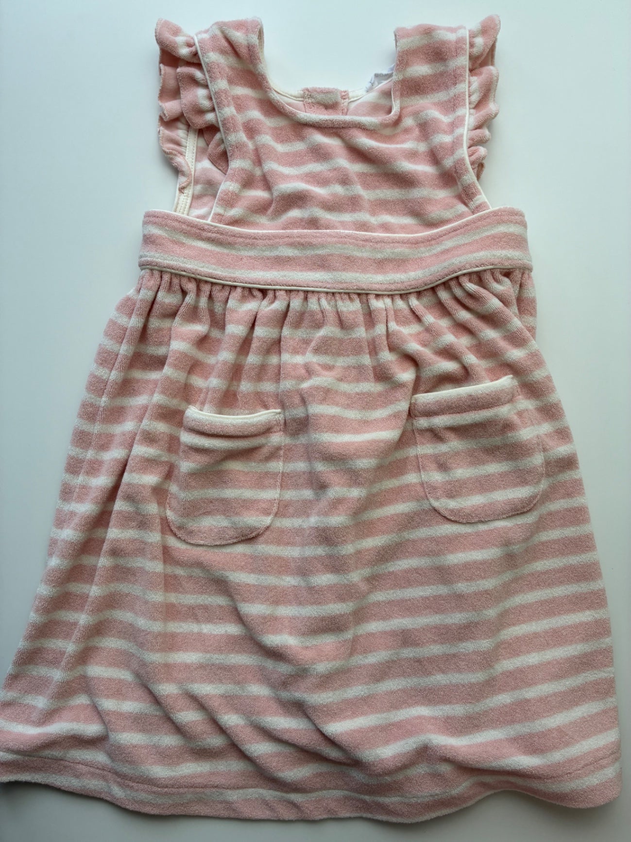 Minnow Swimwear - Pink French Terry Pinafore Dress | size 7/8