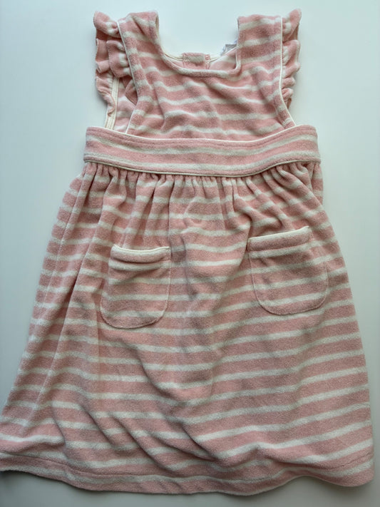 Minnow Swimwear - Pink French Terry Pinafore Dress | size 7/8
