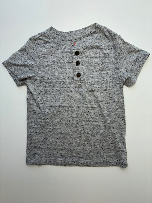 Cat & Jack T-Shirt - Gray Heathered Short Sleeve Henley | size 3T