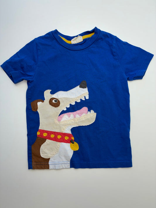 Mini Boden T-Shirt - Blue Dog Appliqué | size 3T/4T