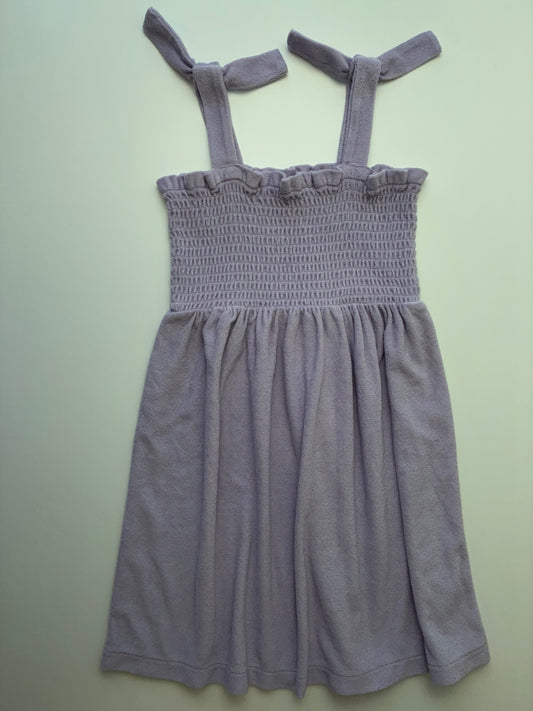 Crewcuts Dress - Purple Smocked Terry | size 7
