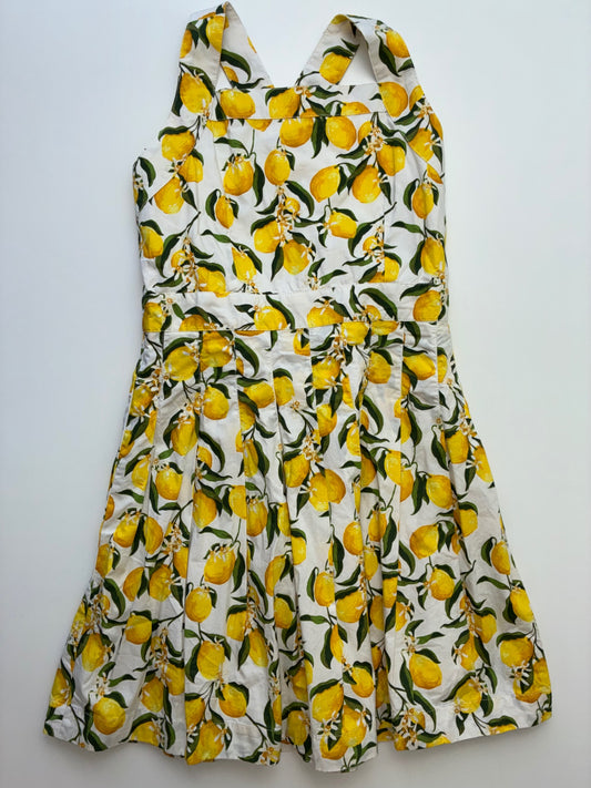 Crewcuts Dress - Yellow Lemon Cross Back | size 7