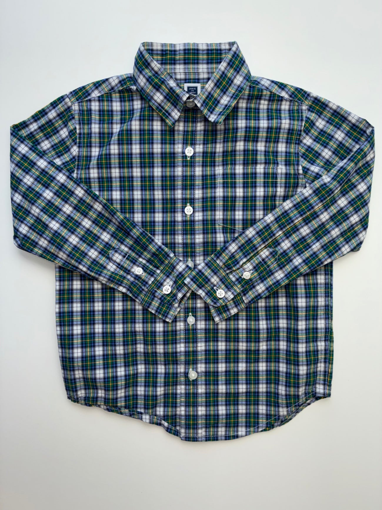 Janie and Jack Shirt - Multicolor Plaid Button Down | size 4T