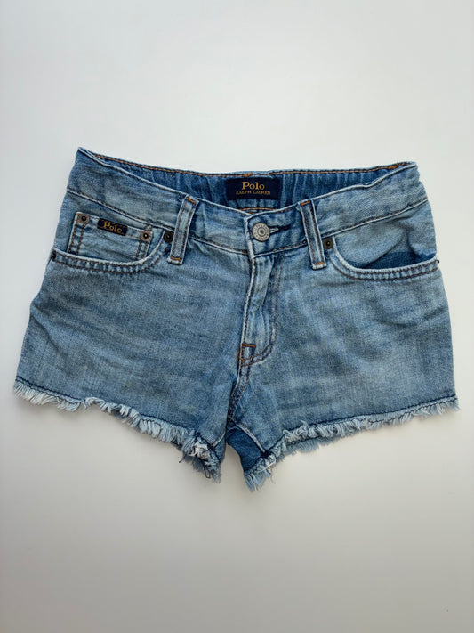 Polo Ralph Lauren Shorts - Blue Frayed Cotton Denim | size 8
