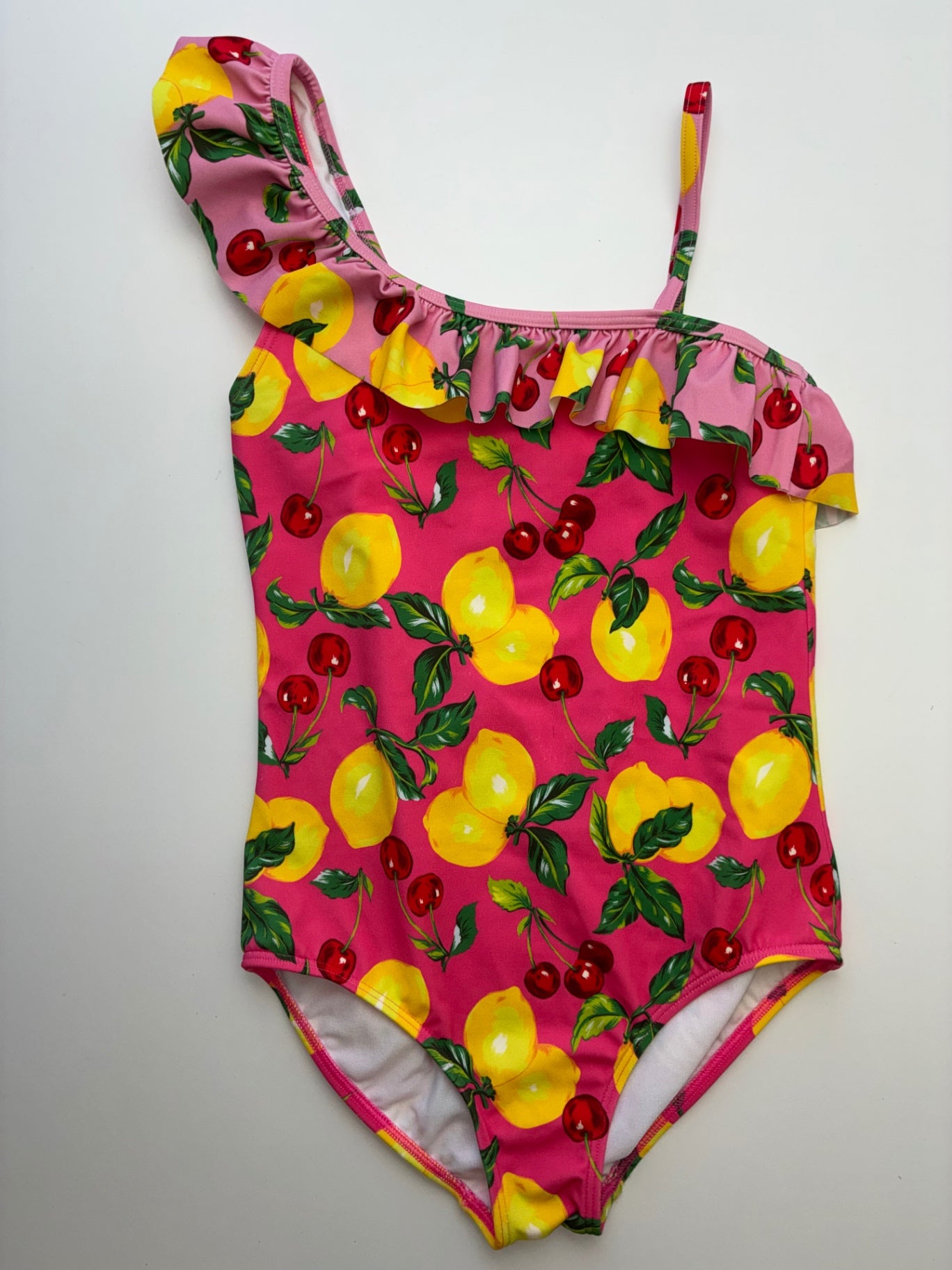 Mini Boden Swimsuit - Pink Lemon Cherry One Piece | size 8/9