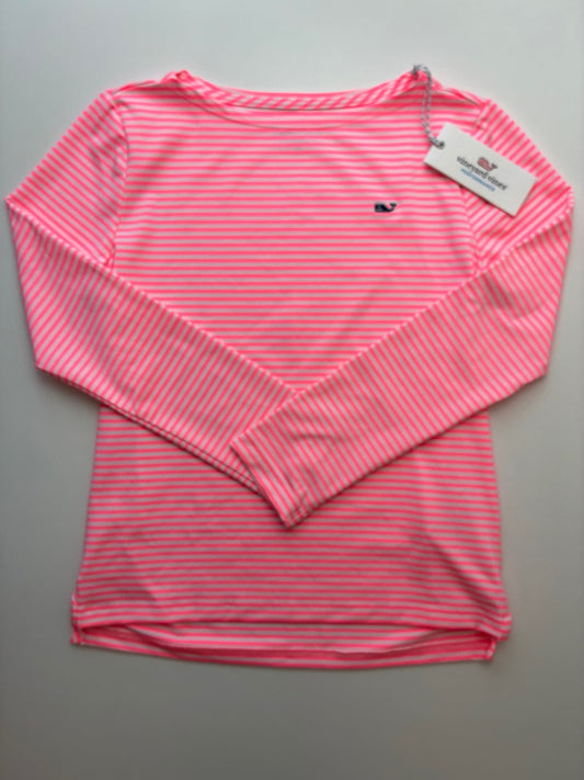Vineyard Vines Long Sleeve T-Shirt - Pink Striped Rash Guard | size 10/12
