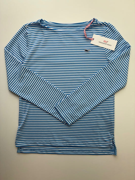 Vineyard Vines Long Sleeve T-Shirt - Blue Striped Rash Guard | size 10/12