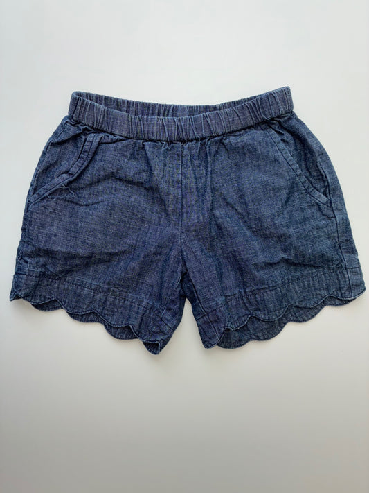 Hanna Andersson Shorts - Blue Chambray Scalloped Hem | size 8