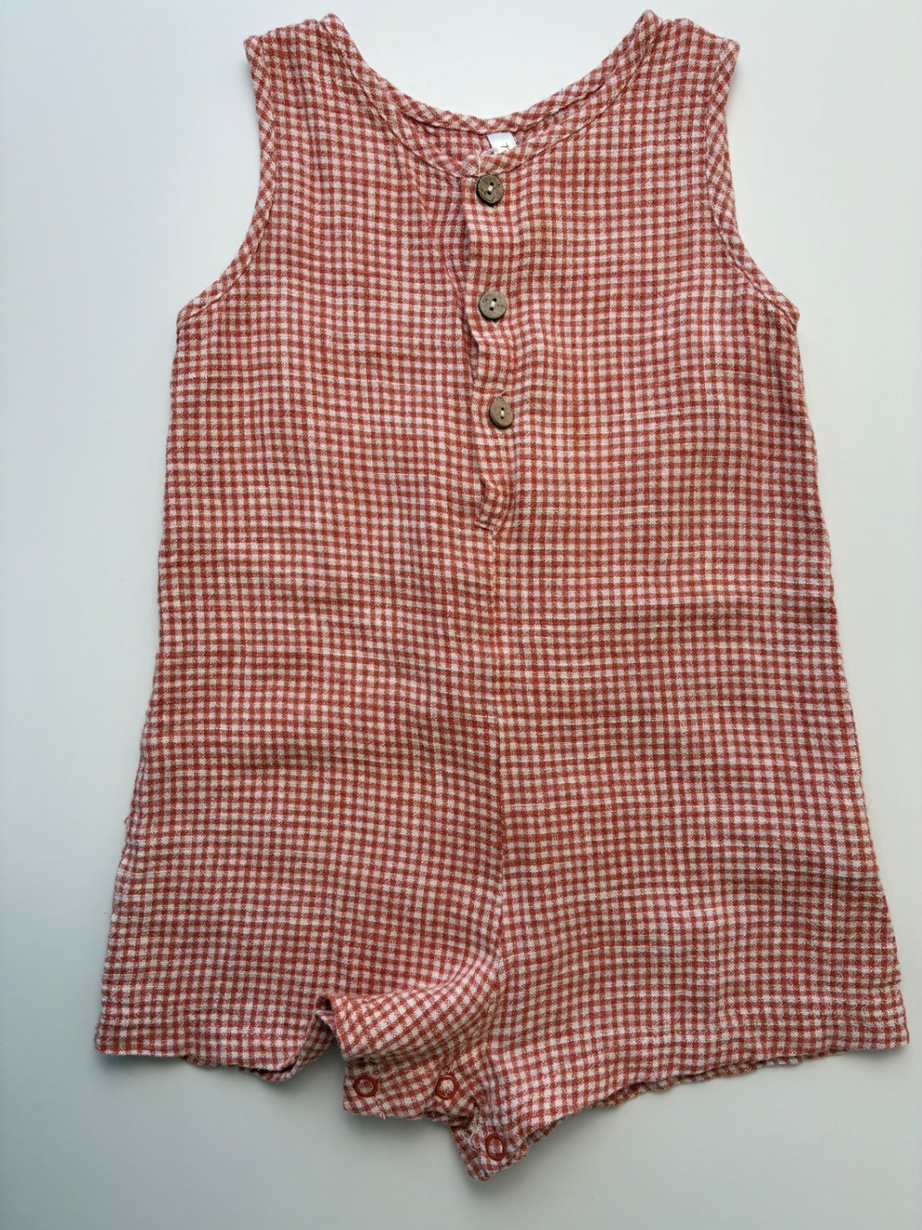 Rylee + Crew Romper - Brown Maverick Romper Poppy Gingham | size 18 - 24 Months