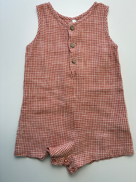 Rylee + Crew Romper - Brown Maverick Romper Poppy Gingham | size 18 - 24 Months