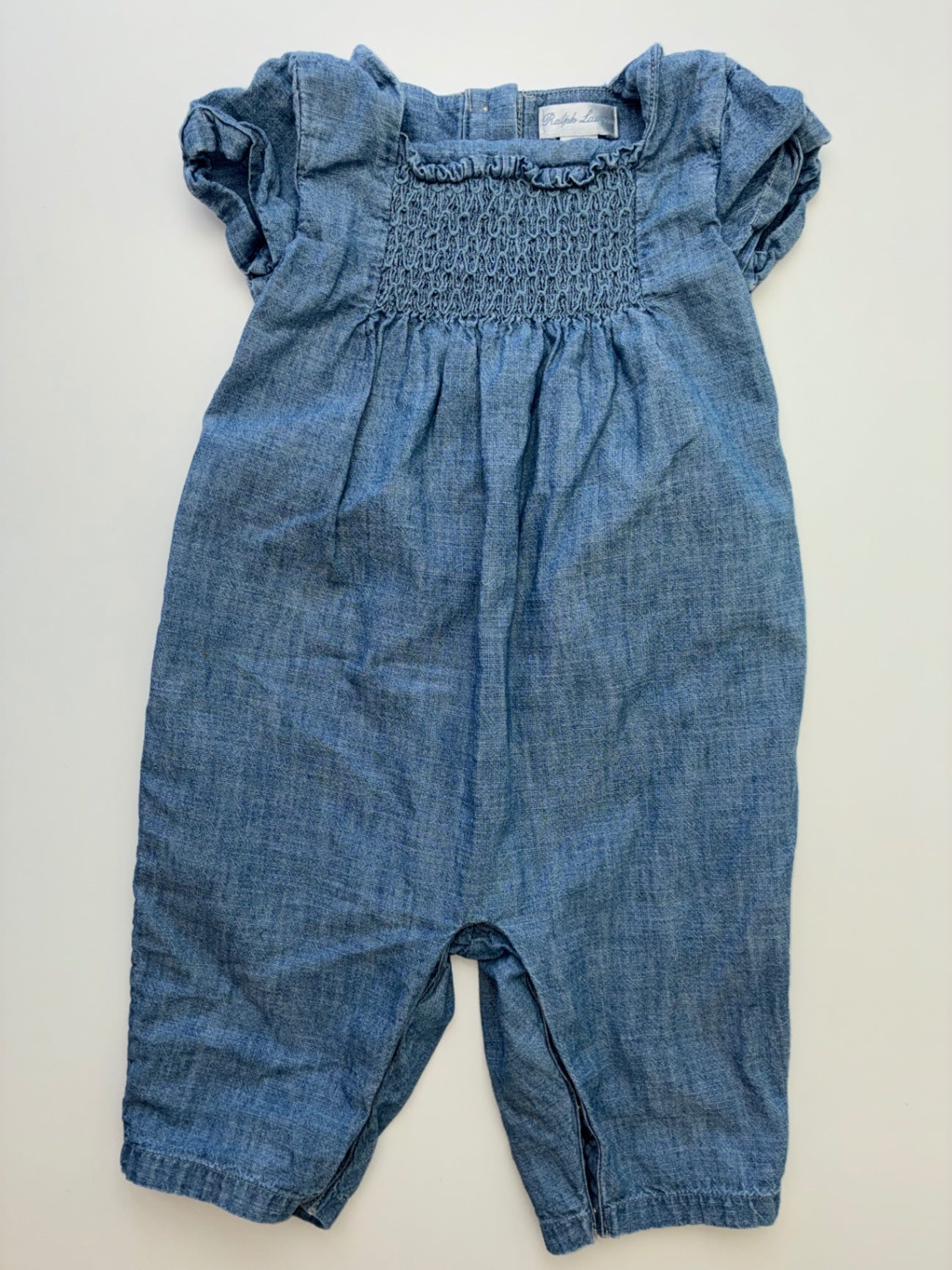 Ralph Lauren Onesie - Blue Chambray Jumpsuit | size 6 Months