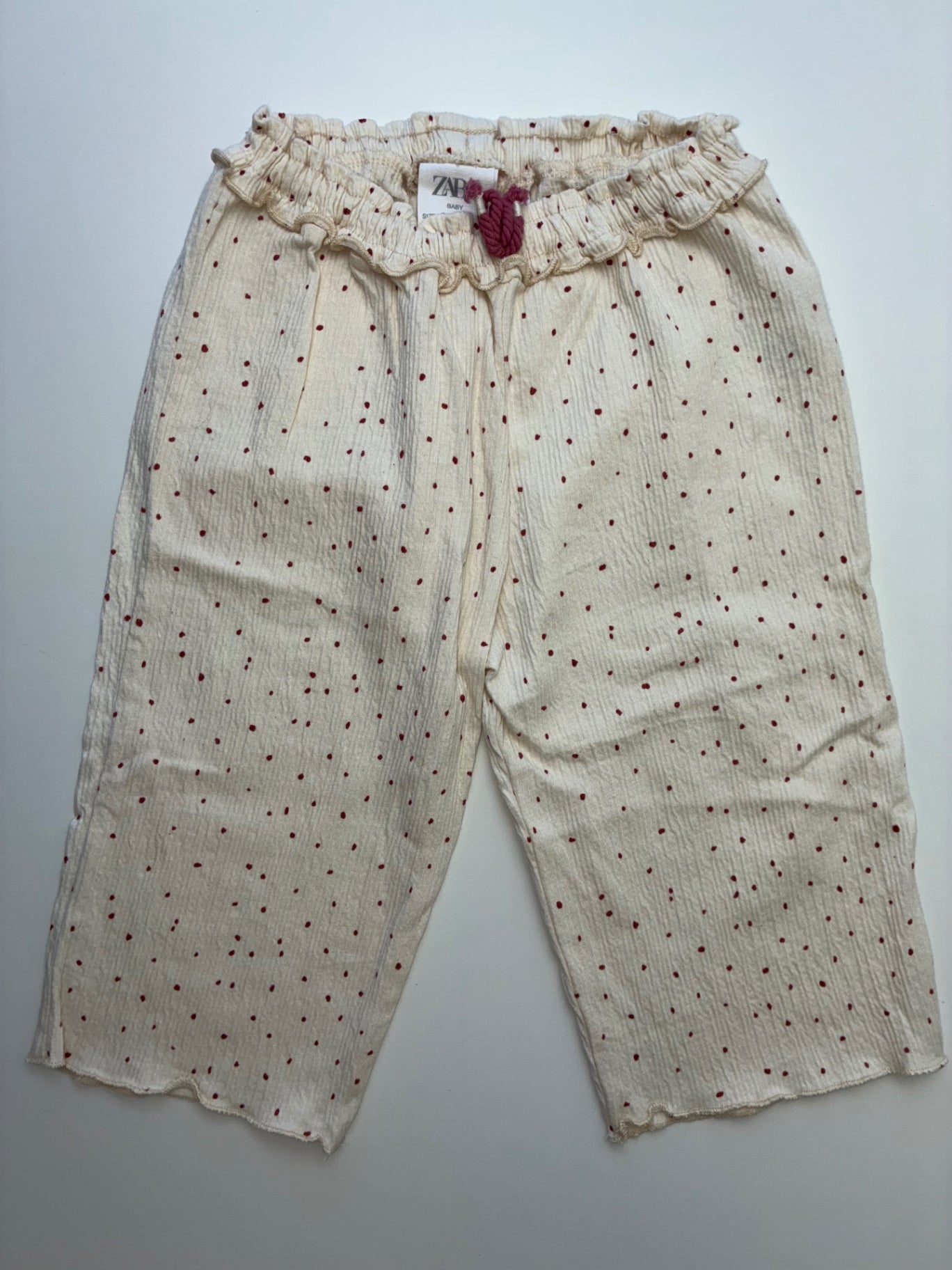 Zara Pants - Cream Textured Polka Dot | size 2T/3T