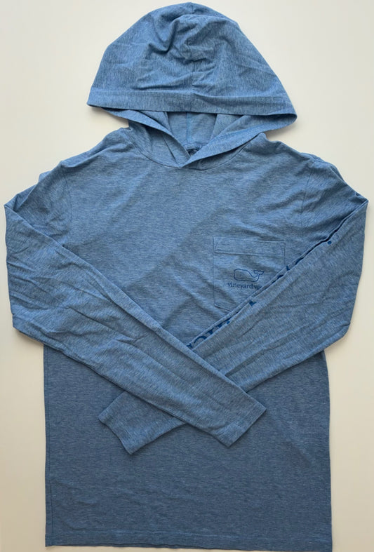 Vineyard Vines Long Sleeve T-Shirt - Blue Edgartown T-Shirt w/ Hood (Adult Size XS) | size Men's XS