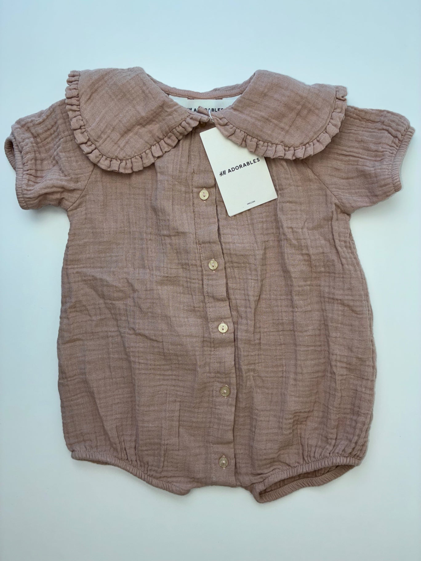 H&M Onesie - Brown 100% Cotton Muslin | size 12 Months