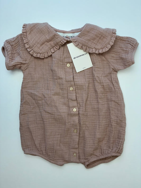 H&M Onesie - Brown 100% Cotton Muslin | size 12 Months