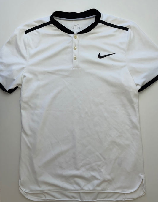 Nike Shirt - White Band Collar Polo (Adult Size S) | size Men’s S