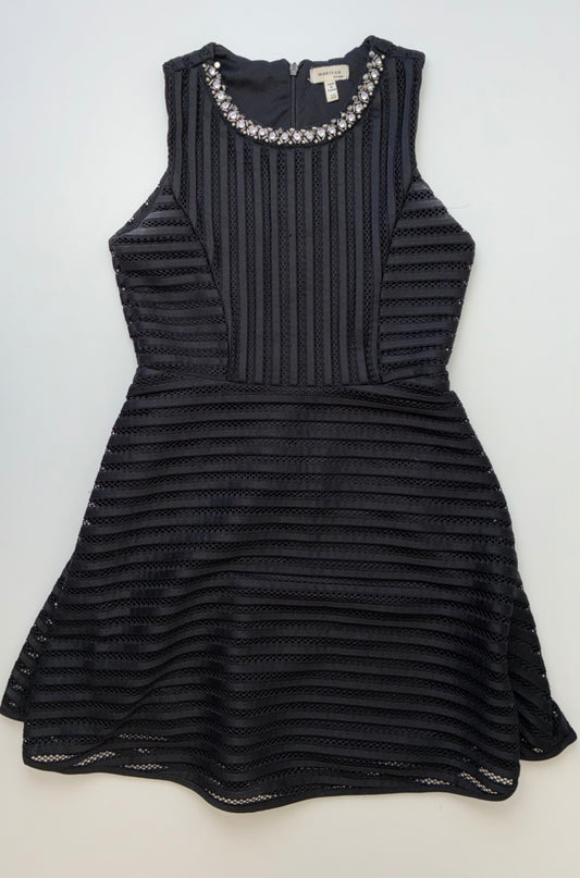 Monteau Dress - Black Lace Rhinestone Collar | size 10