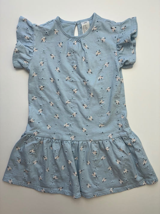 H&M Dress - Blue Floral Eyelet | size 4T